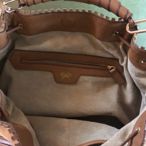Anya Hindmarch Suede camel handbag - Picture 8 of 14